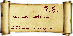Toperczer Emília névjegykártya
